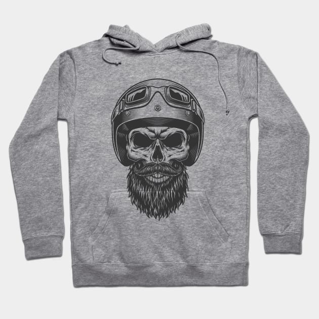 Helmet Skull Hoodie by MaiKStore